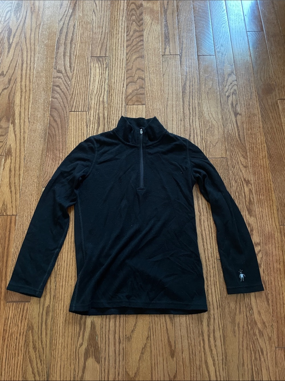Smartwool 1/4 Zip Black Pullover Kid's Sz Medium